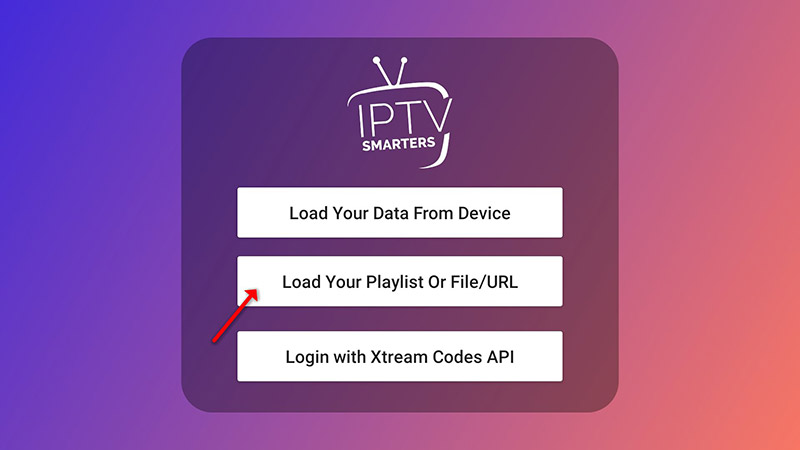 Add IPTV playlist URL in IPTV Smarters Pro