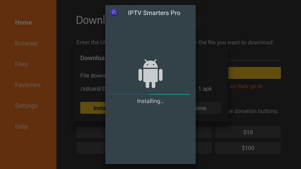Open IPTV Smarters after Firestick installation